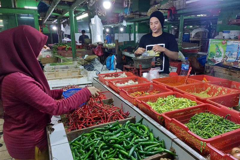 Jatinegara市场的辣椒价格每公斤稳定在10万盾